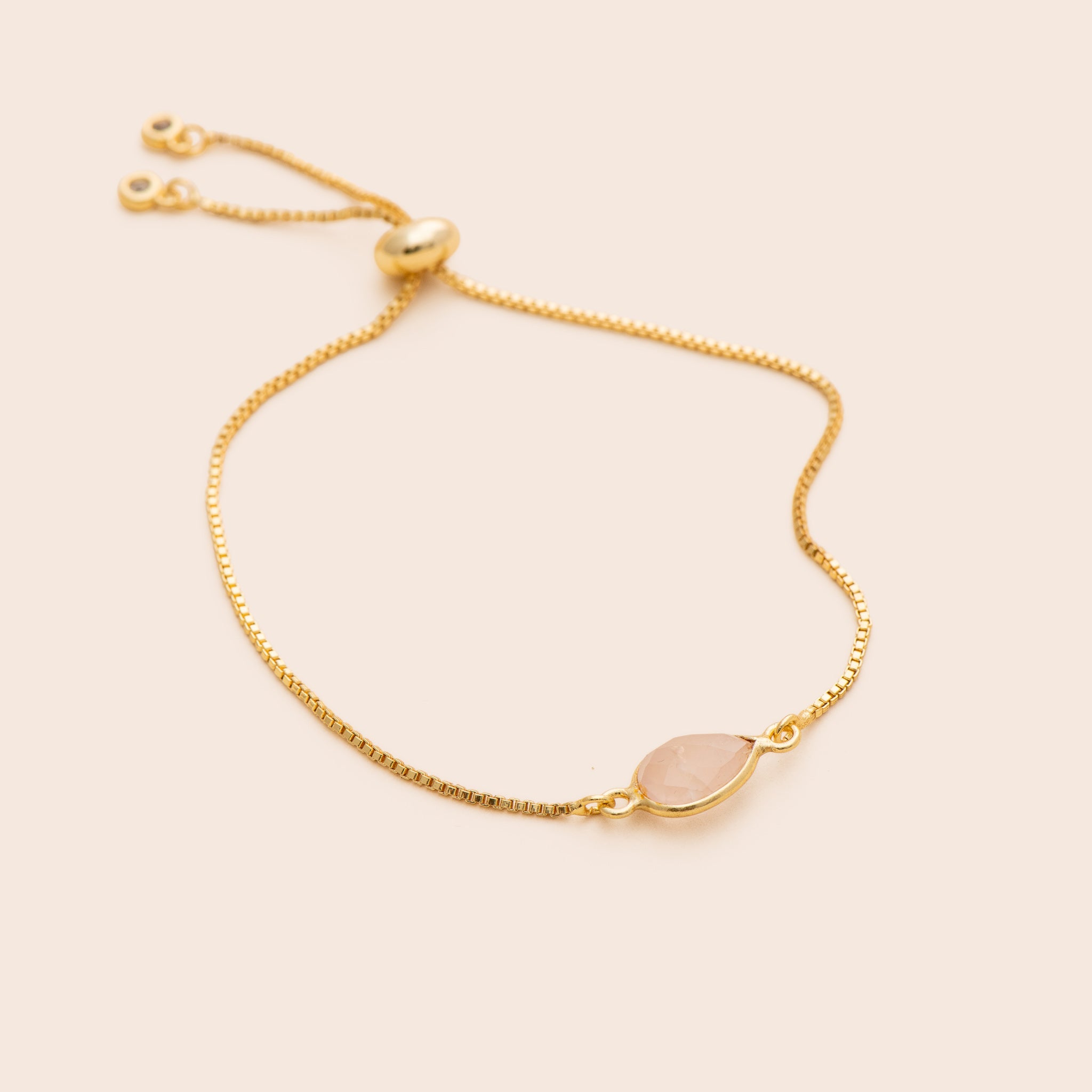 Rose Quartz Gemstone Adjustable Bracelet - Gemlet