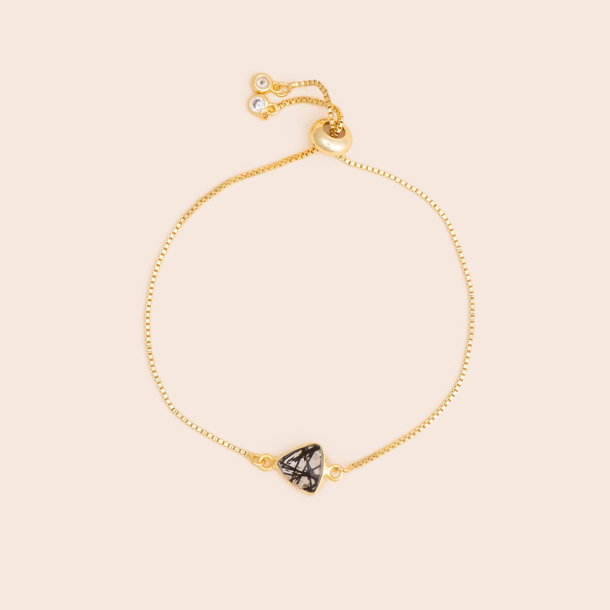 Rutilated Quartz Gemstone Adjustable Bracelet - Gemlet