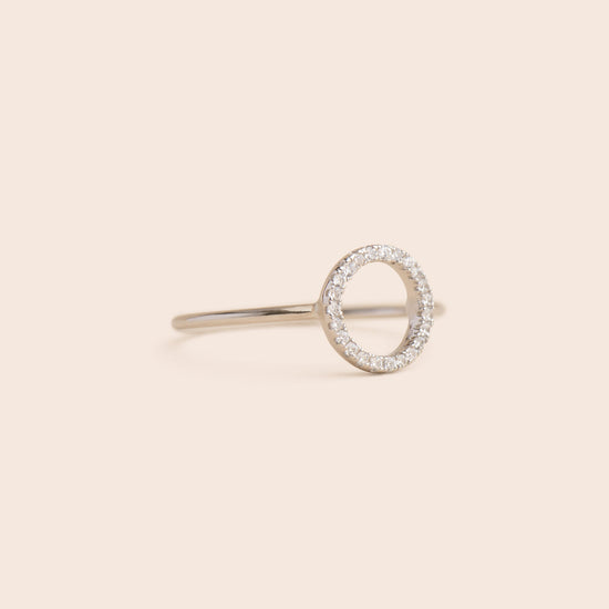 Sparkly CZ Circle - Sterling Silver Stacking Ring - Gemlet