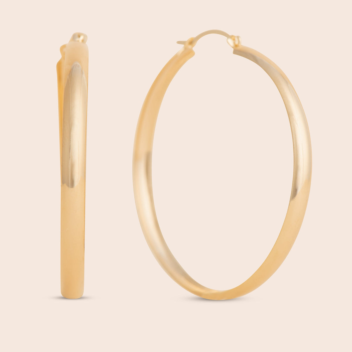 Plain gold hoop on sale earrings