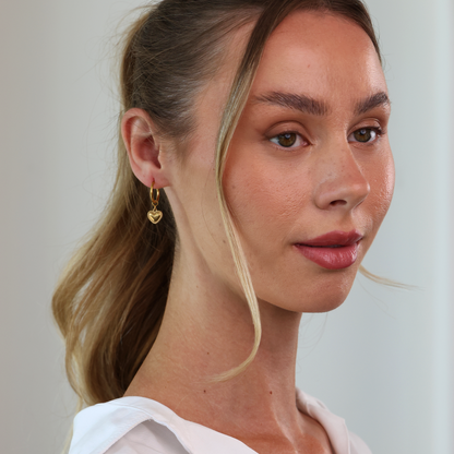 Dangle Heart Hoops