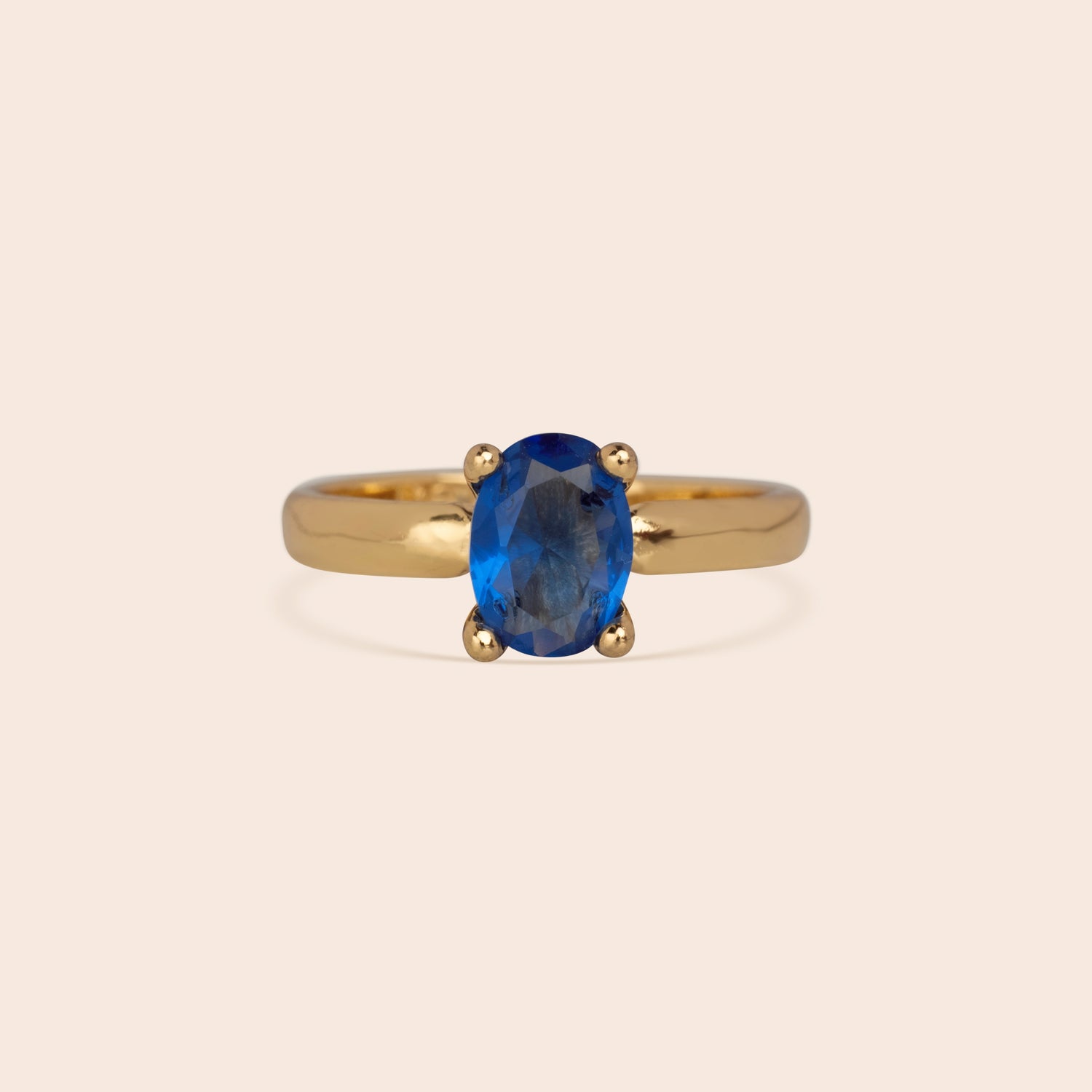 Blue Solitaire Ring