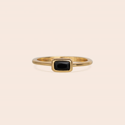 Black Baguette Ring