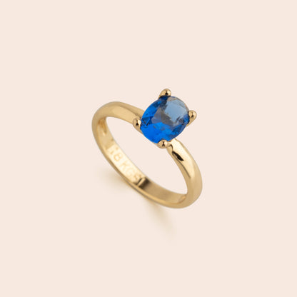 Blue Solitaire Ring