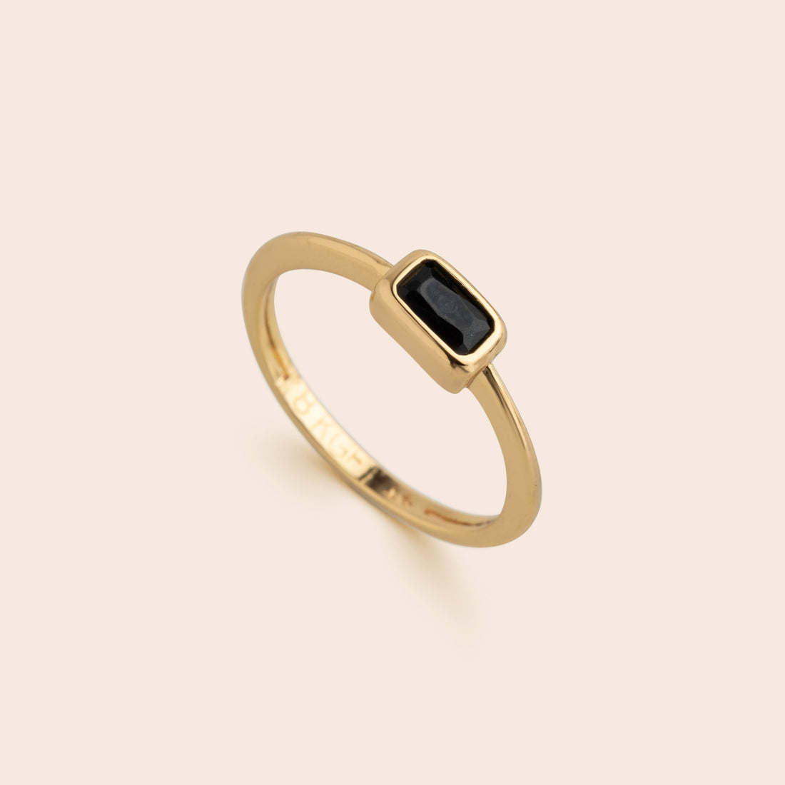 Black Baguette Ring