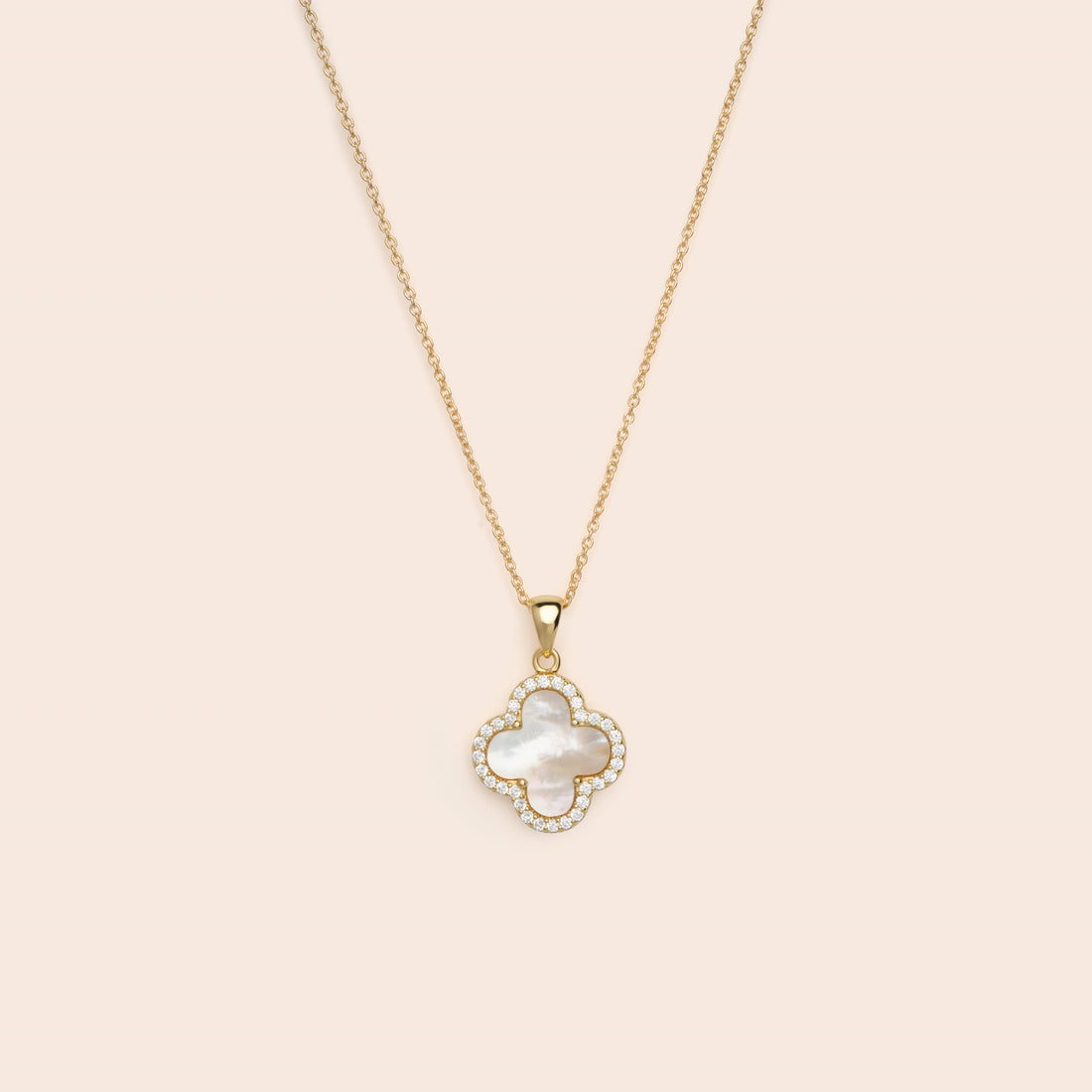 White Clover CZ Pendant Necklace