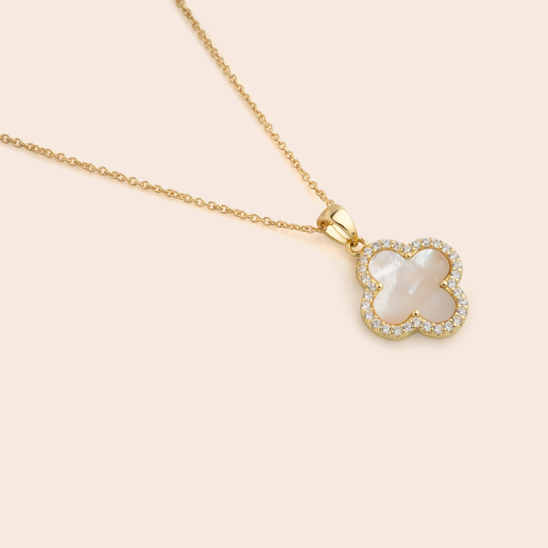 White Clover CZ Pendant Necklace