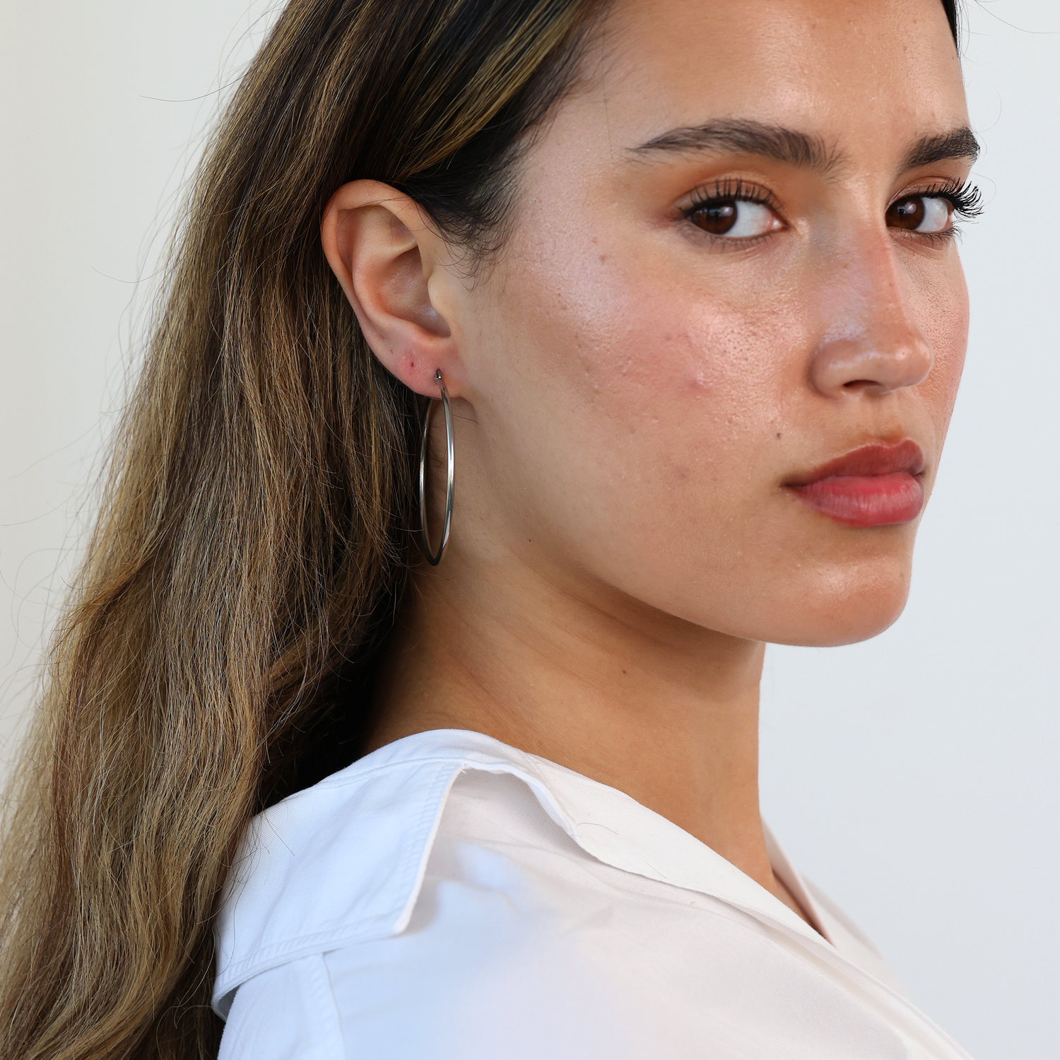 Large Thin Classic Hinged Hoops