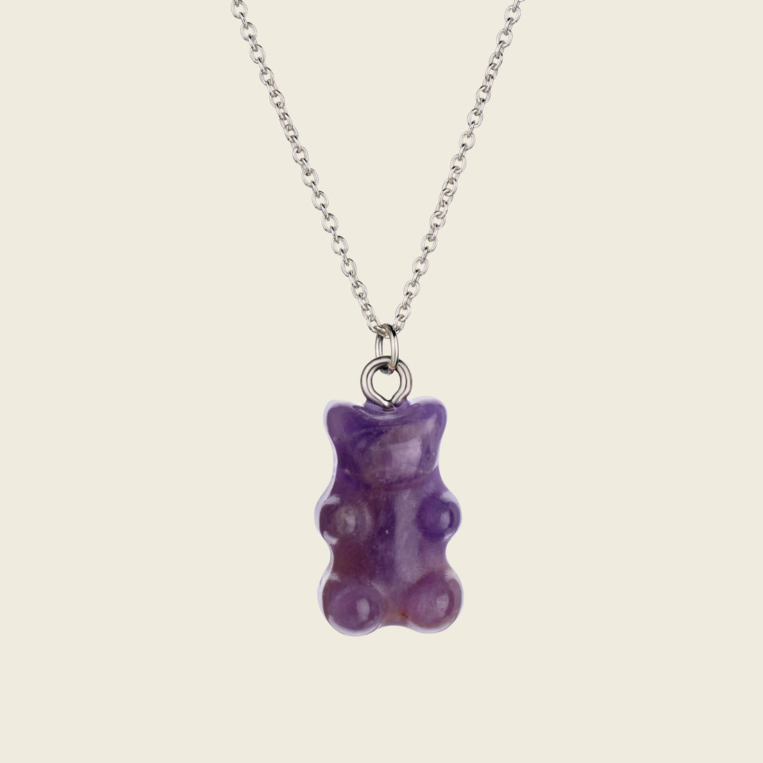 Amethyst Bear Pendant Necklace - Gemlet