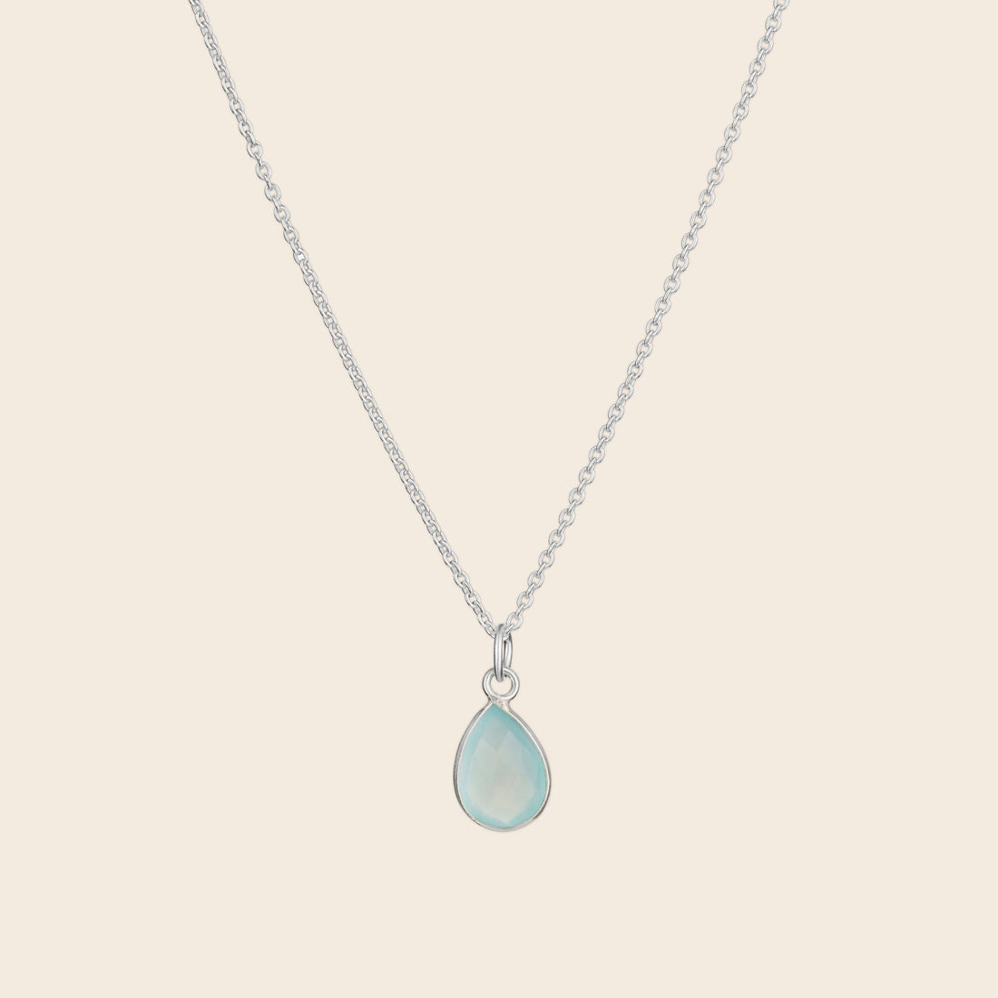 Aquamarine Teardrop Necklace - Gemlet