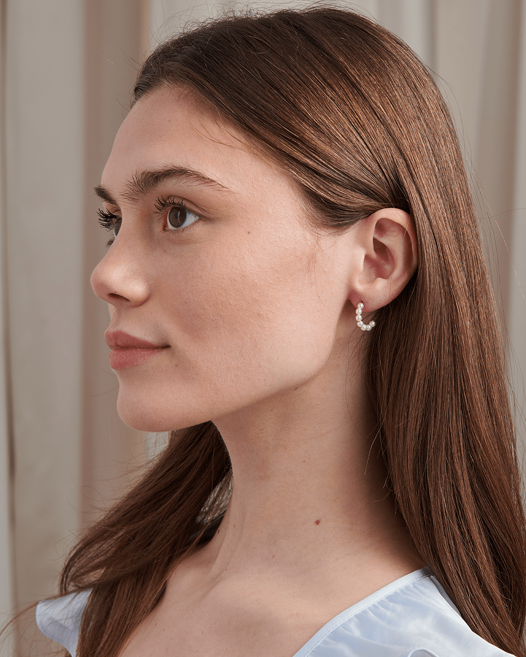 Beaded Pearl Hoops Small - Gemlet