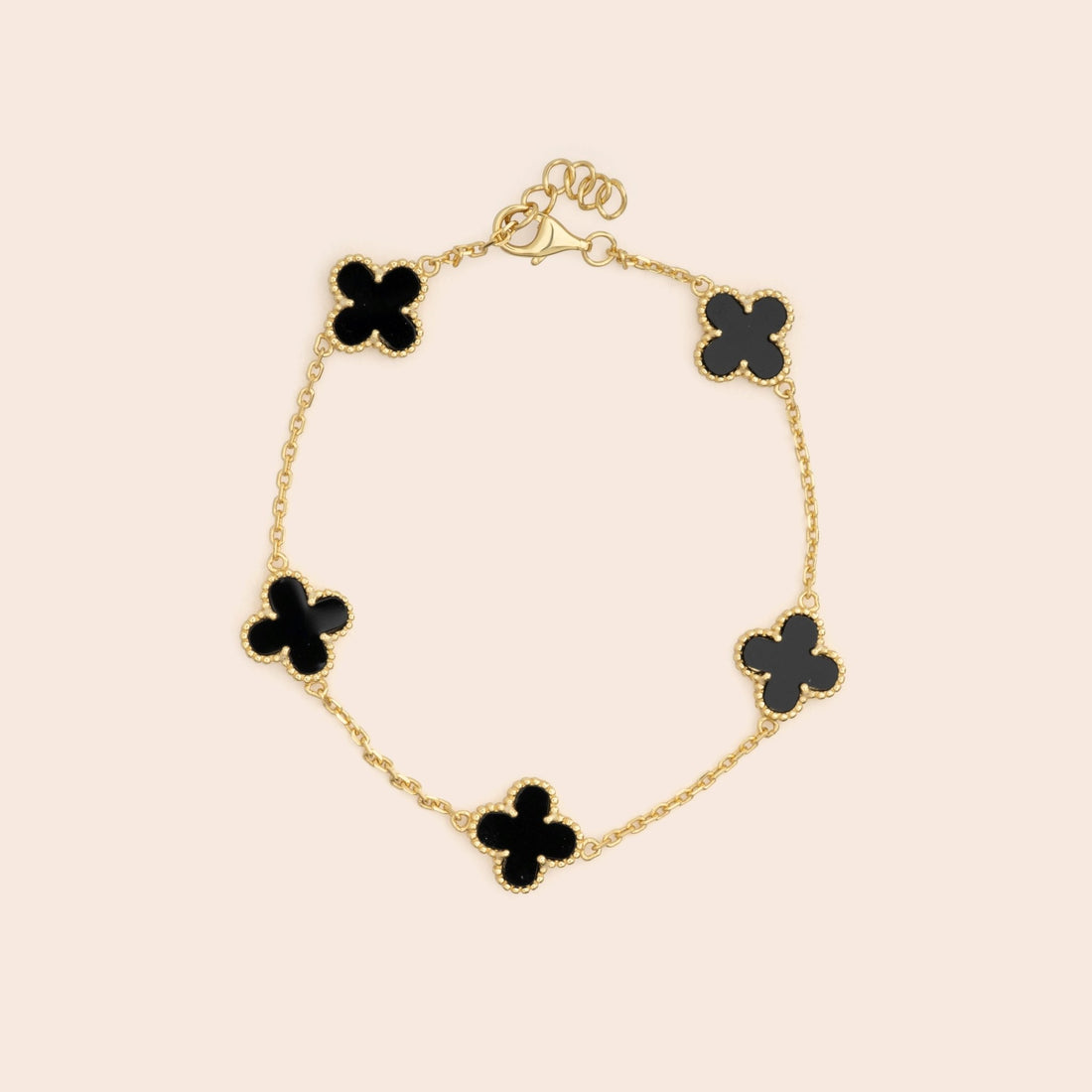 Black 5 Clover Chain Bracelet - Gemlet