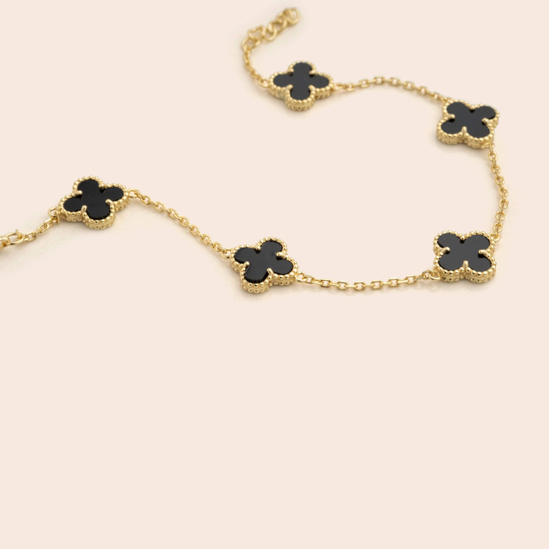 Black 5 Clover Chain Bracelet - Gemlet