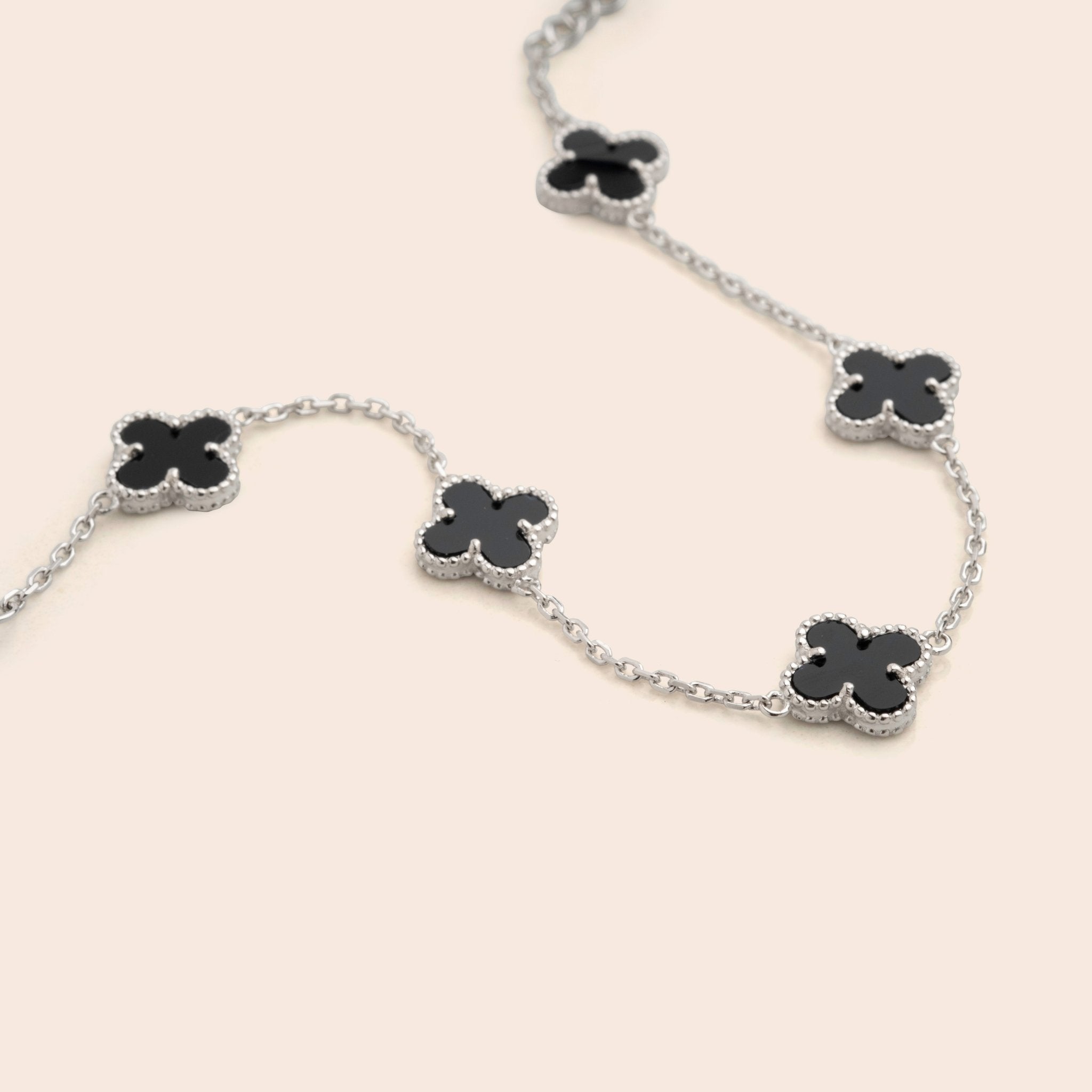 Black 5 Clover Chain Bracelet - Gemlet