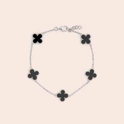 Black 5 Clover Chain Bracelet - Gemlet