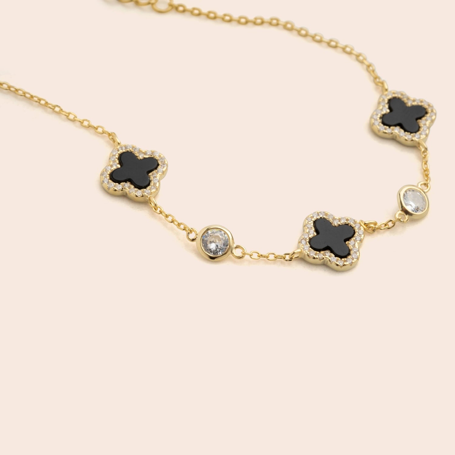 Black Clover CZ Chain Bracelet - Gemlet