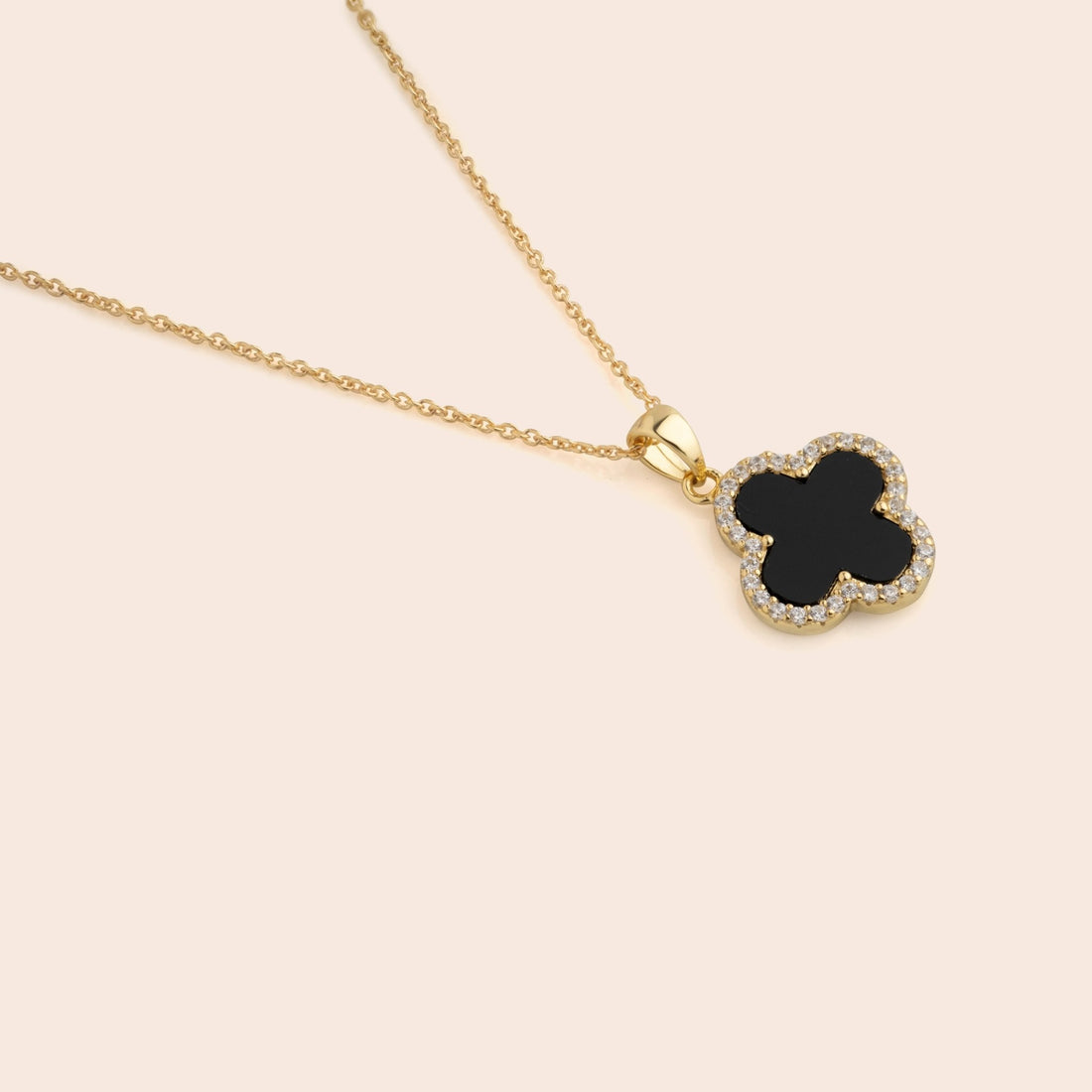 Black Clover CZ Pendant Necklace - Gemlet