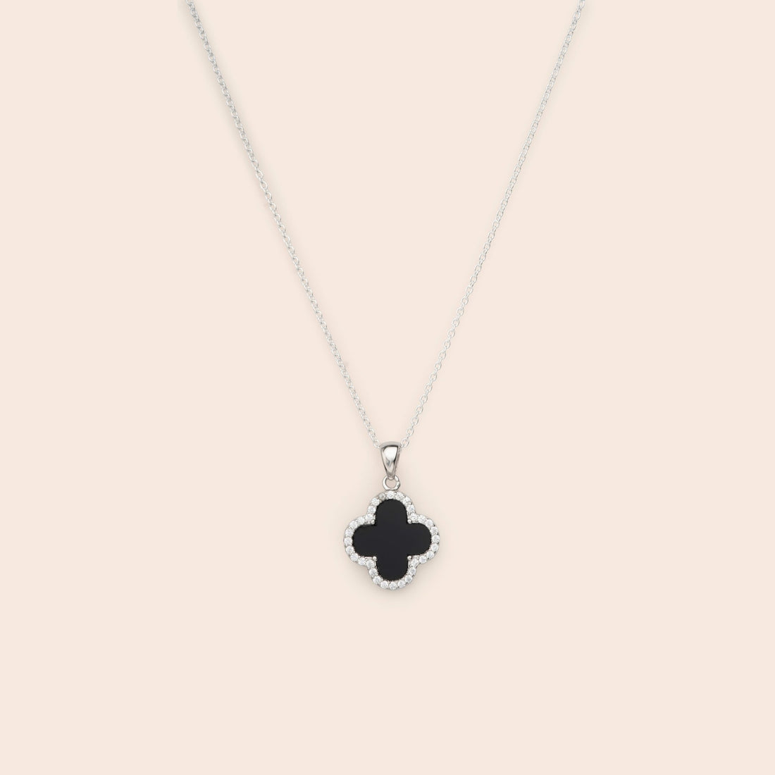 Black Clover CZ Pendant Necklace - Gemlet