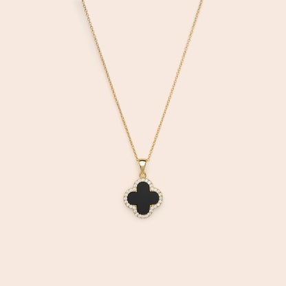 Black Clover CZ Pendant Necklace - Gemlet