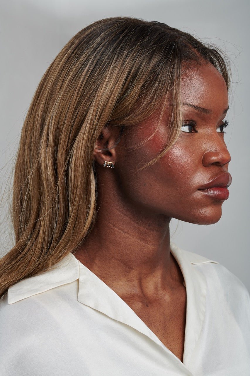 Black CZ Climber Earrings - Gemlet