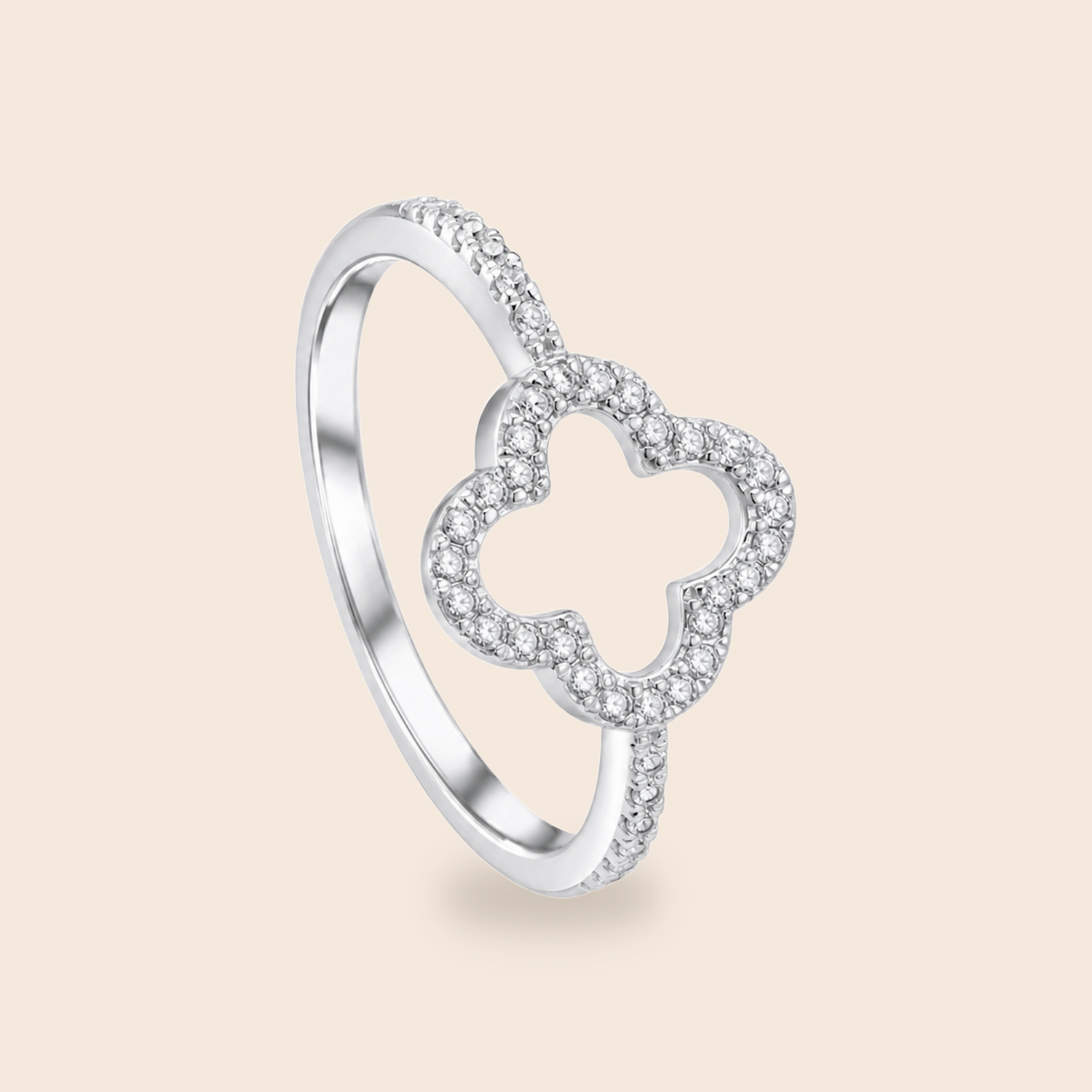 CZ Clover Ring