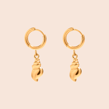 Conch Shell Dangle Huggies - Gemlet