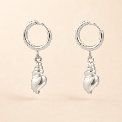 Conch Shell Dangle Huggies - Gemlet