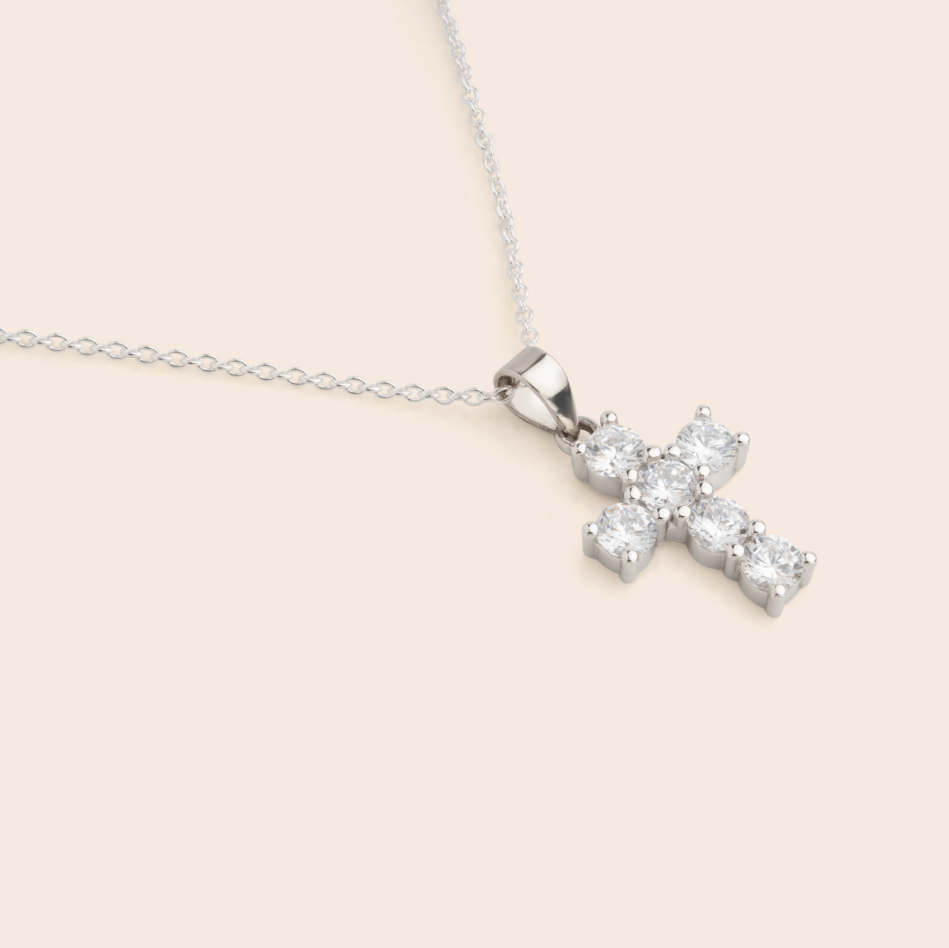 CZ Cross Pendant Necklace - Gemlet