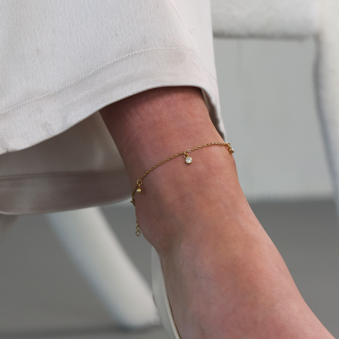 Dangle CZ Anklet