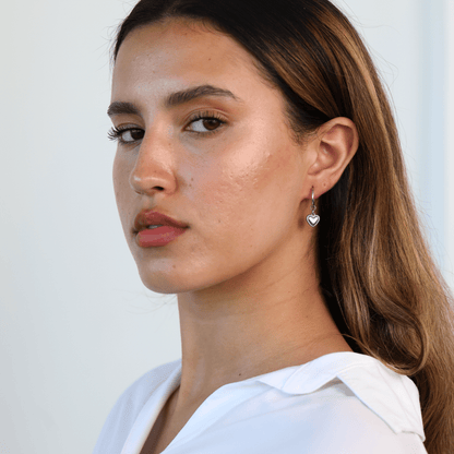 Dangle Heart Hoops - Gemlet