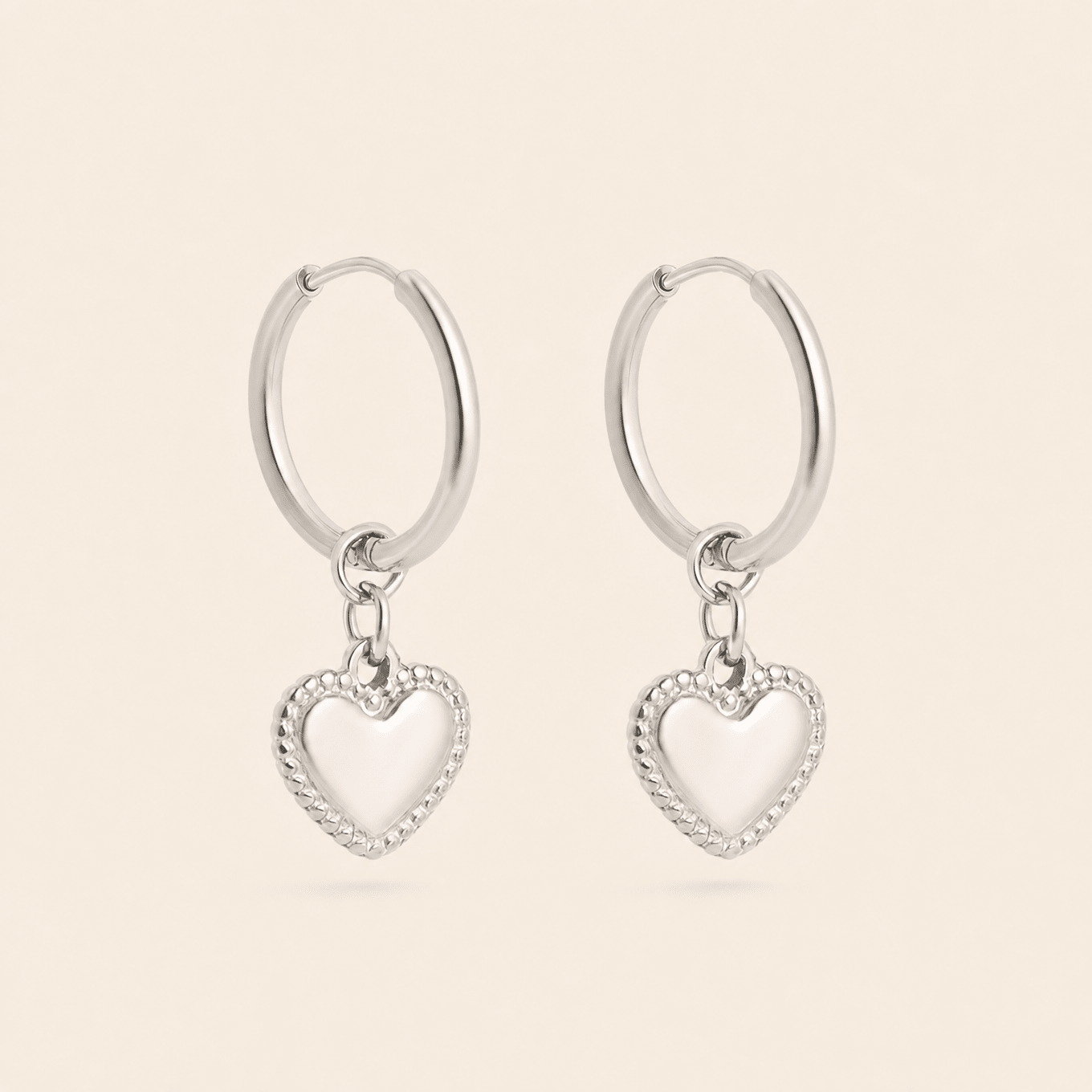 Dangle Heart Hoops - Gemlet