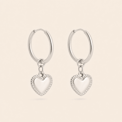 Dangle Heart Hoops - Gemlet