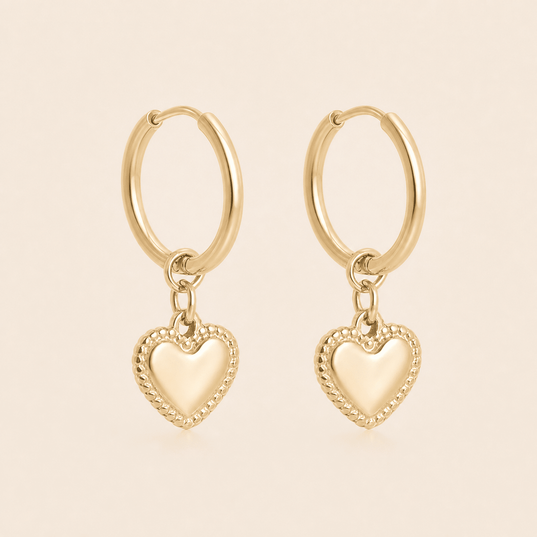 Dangle Heart Hoops - Gemlet