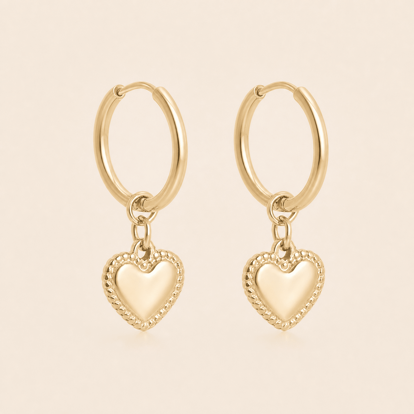 Dangle Heart Hoops - Gemlet