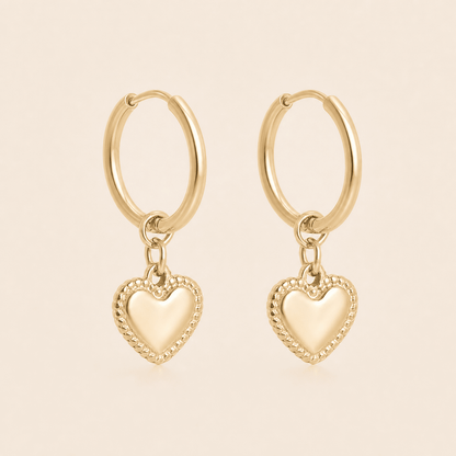Dangle Heart Hoops - Gemlet