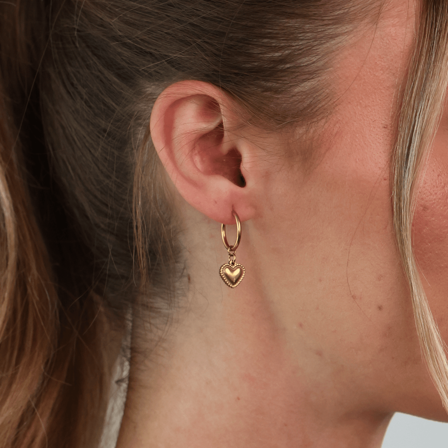 Dangle Heart Hoops - Gemlet