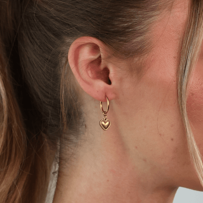 Dangle Heart Hoops - Gemlet