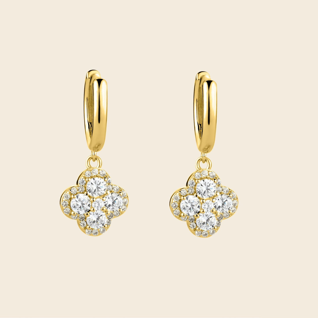 Diamond Clover CZ Huggies - Gemlet