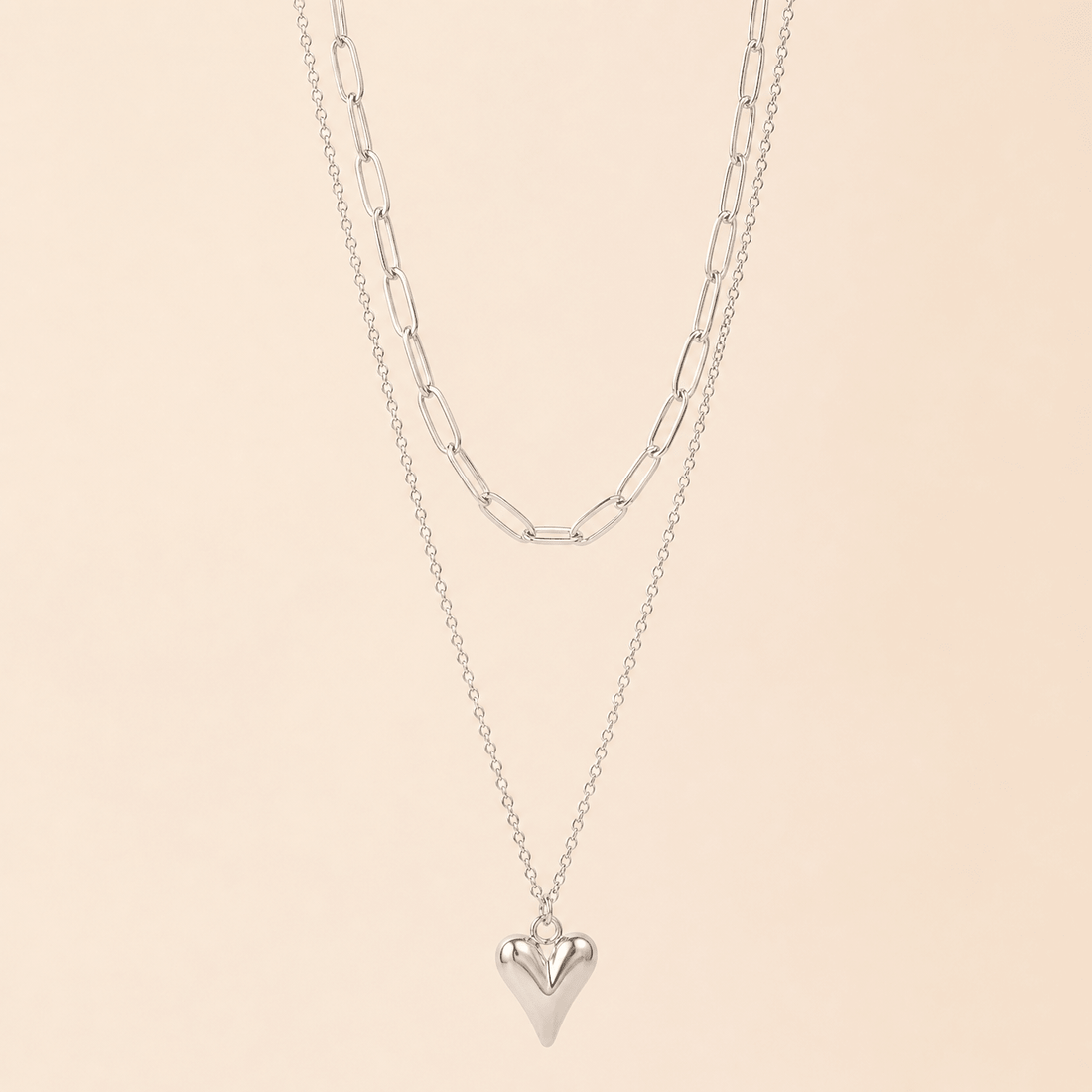 Double Layered Heart Necklace - Gemlet
