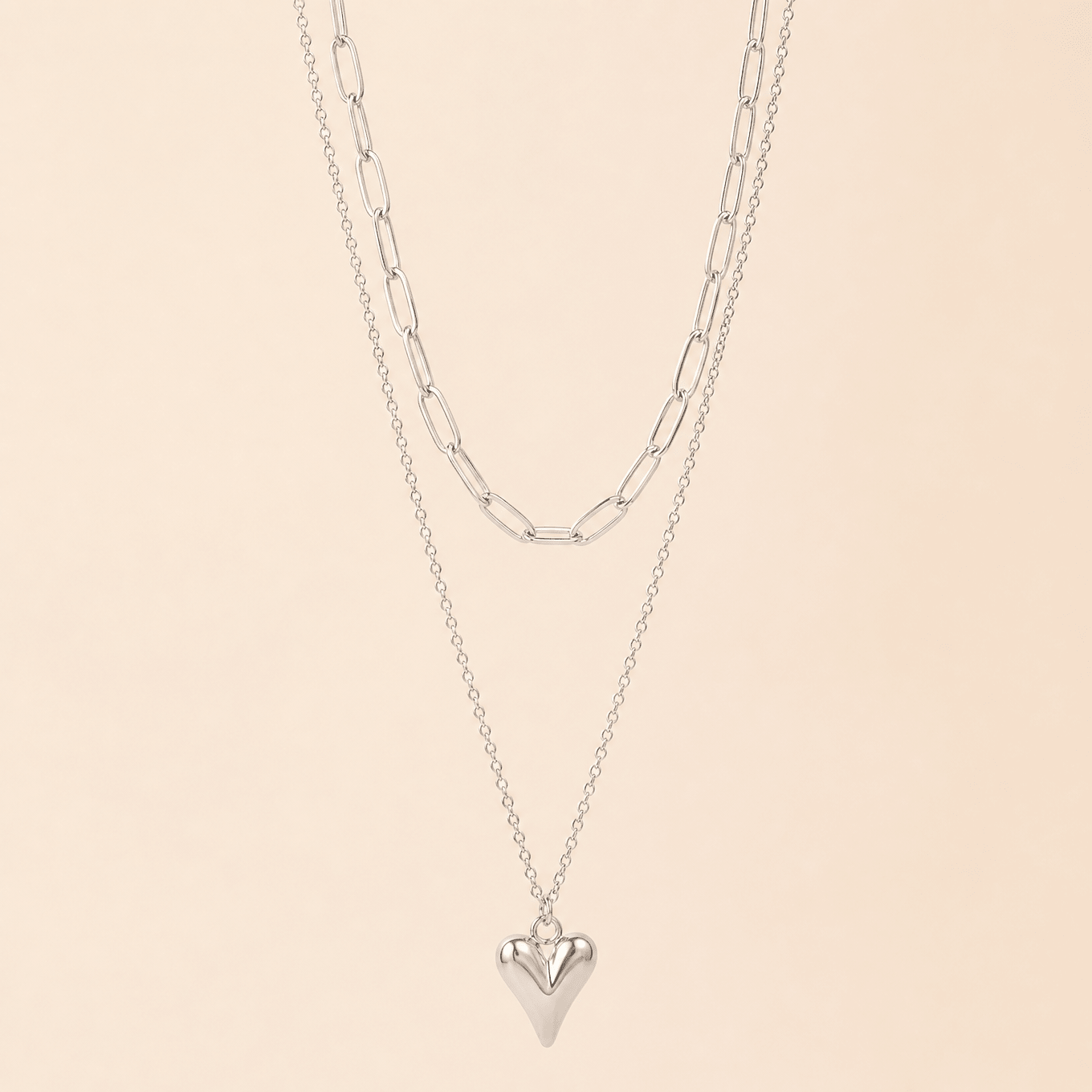 Double Layered Heart Necklace - Gemlet