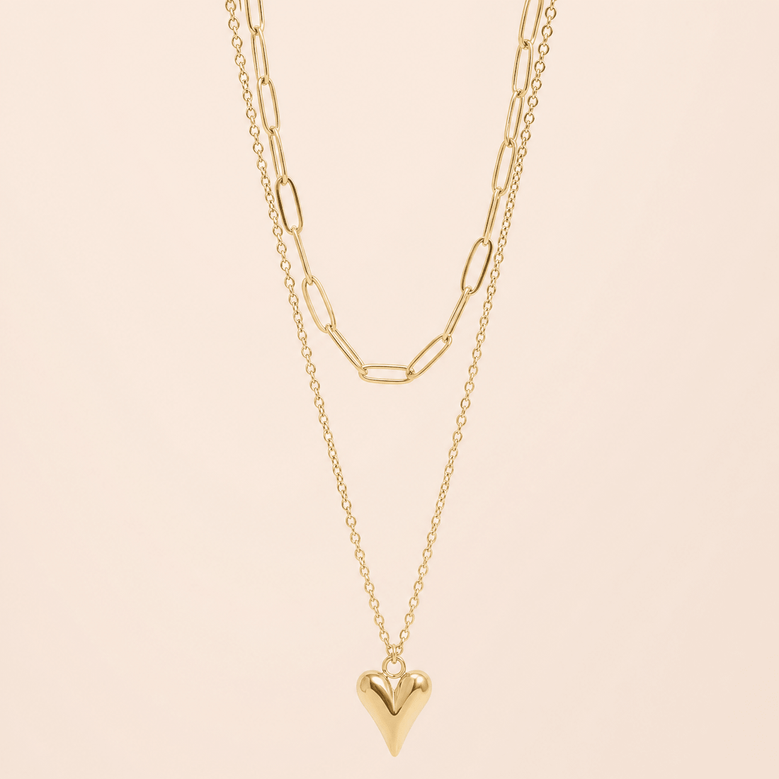 Double Layered Heart Necklace - Gemlet