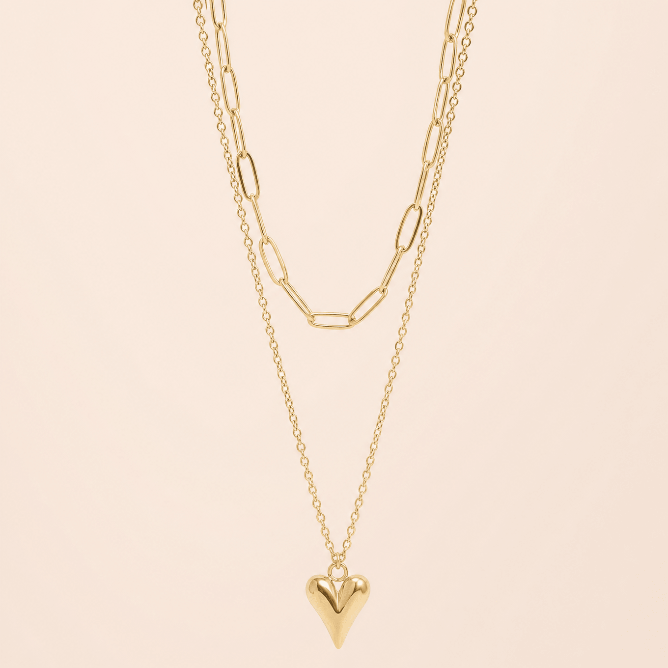 Double Layered Heart Necklace - Gemlet