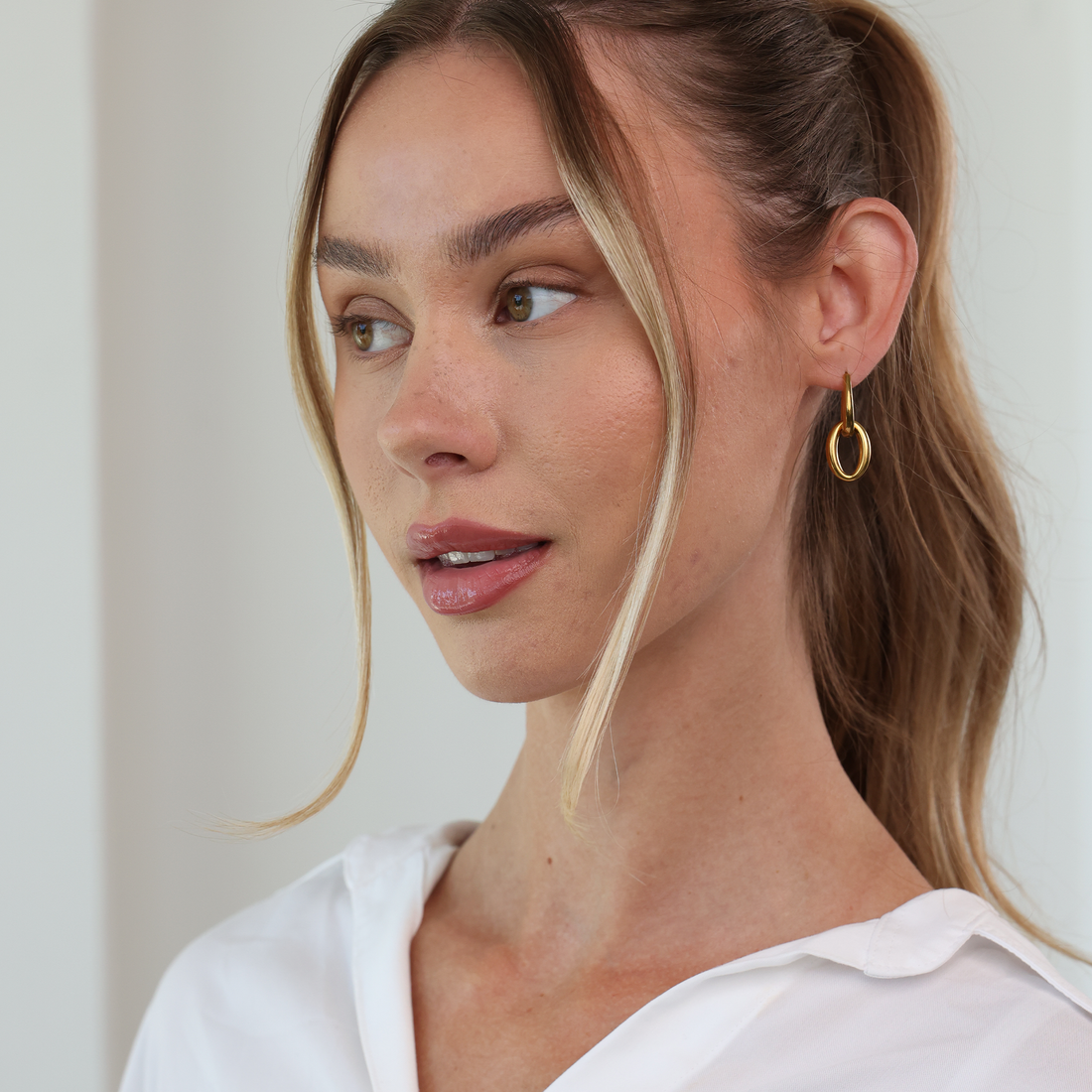 Double Hoop Dangle Earrings