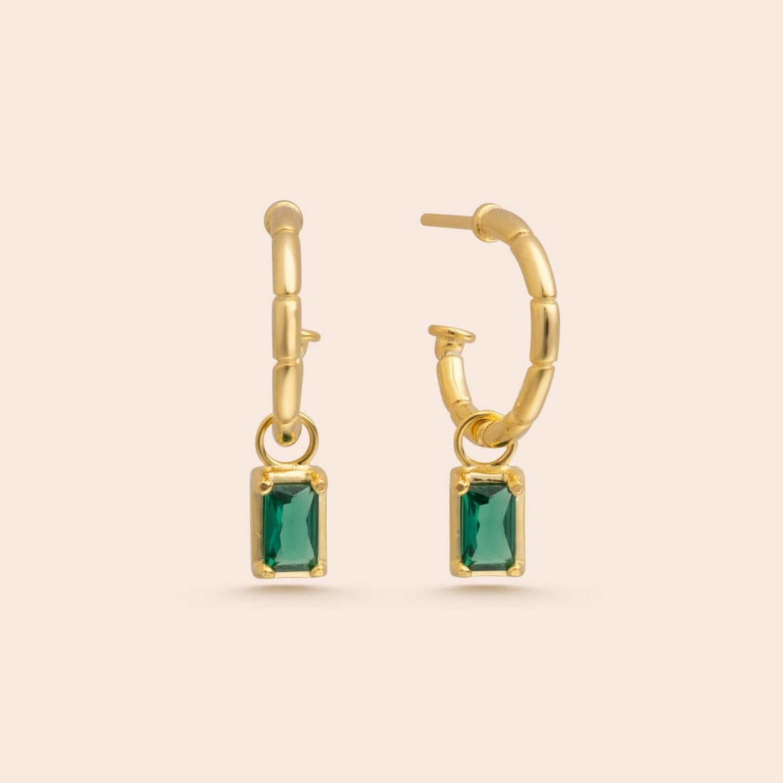 Emerald Baguette Studs - Gemlet