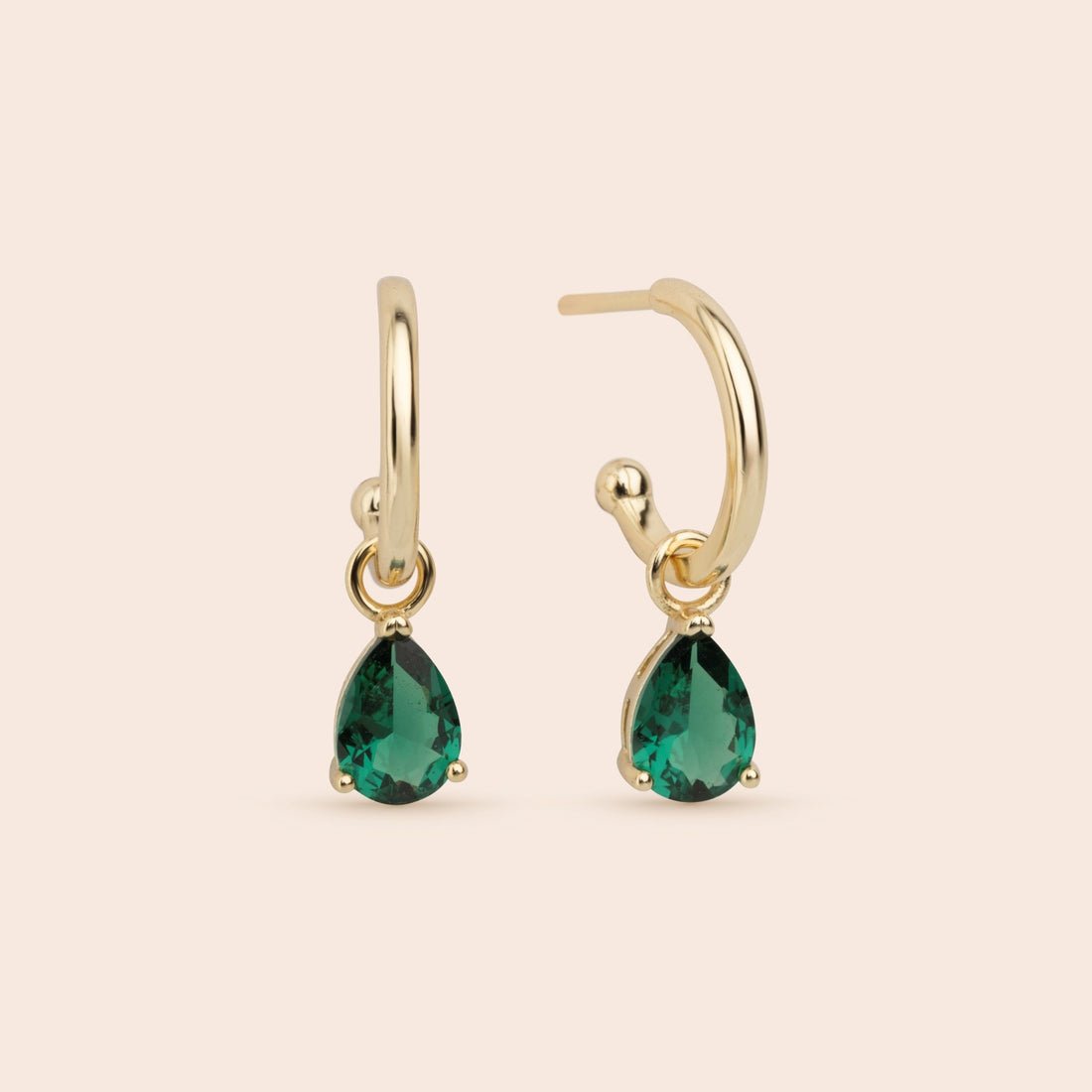 Emerald Teardrop Studs - Gemlet