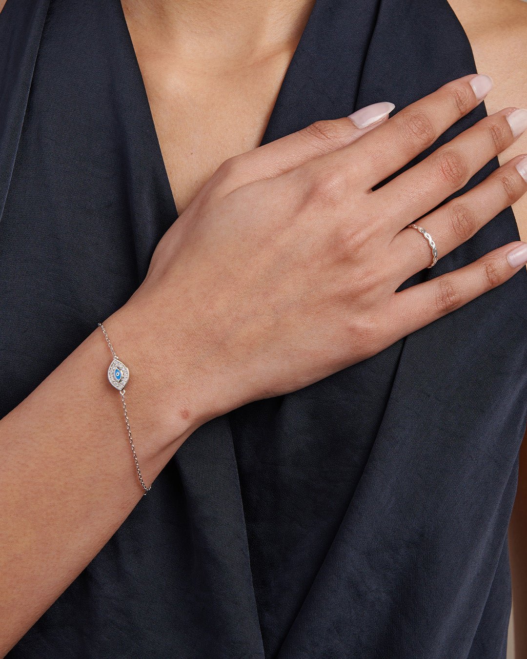 Evil Eye Diamond Chain Bracelet - Gemlet