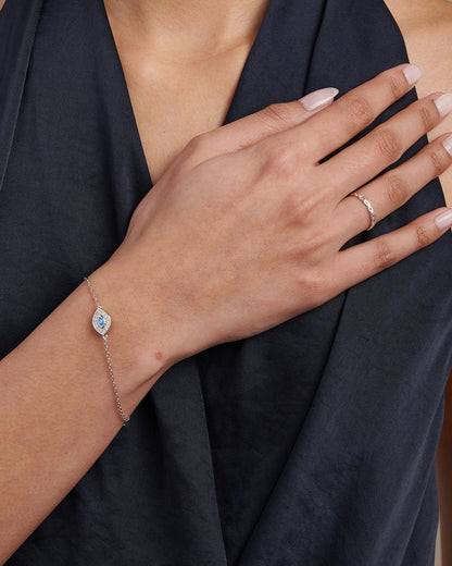 Evil Eye Diamond Chain Bracelet - Gemlet