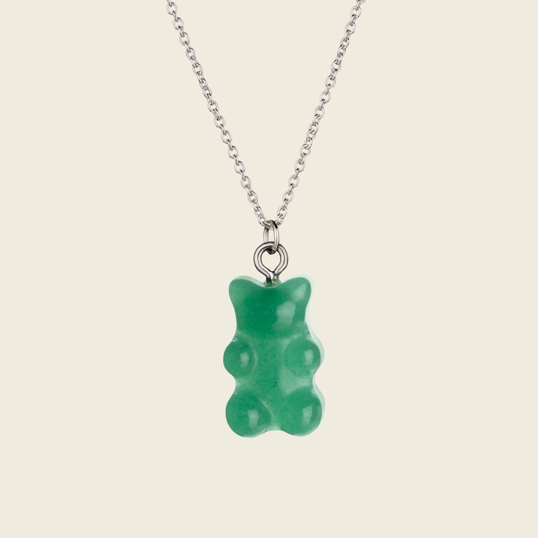Green Aventurine Gummy Bear Pendant Necklace - Gemlet