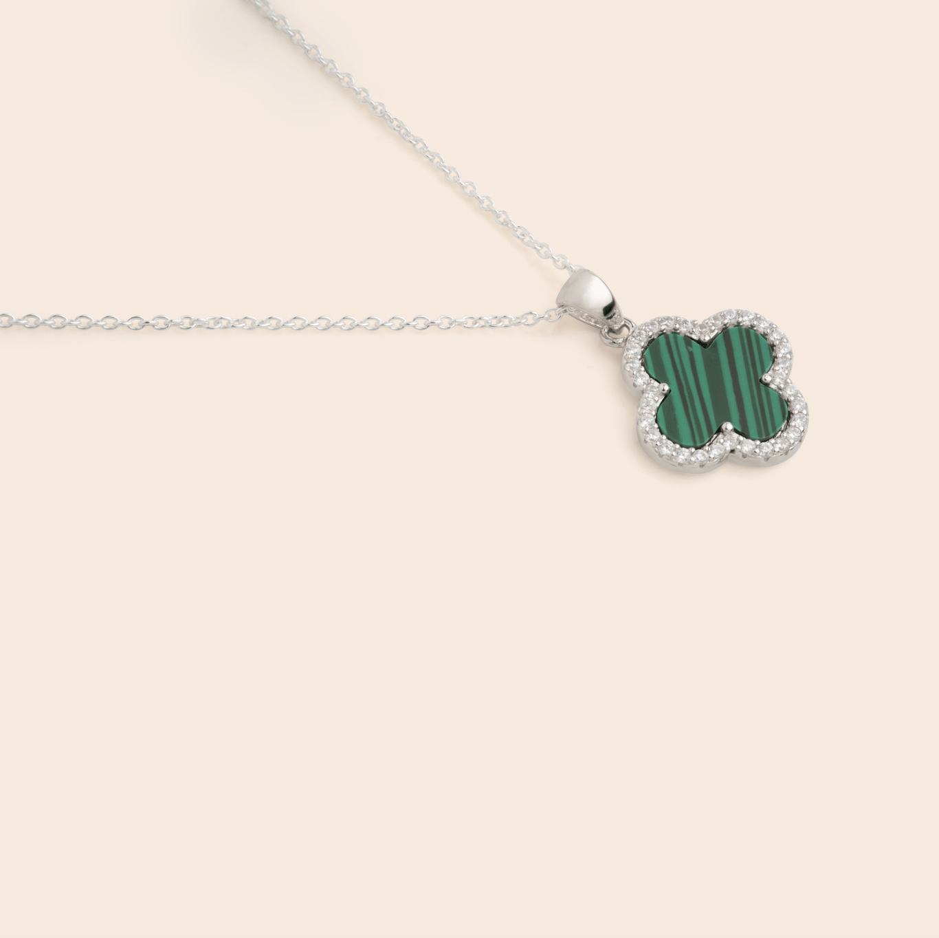 Green Clover CZ Necklace - Gemlet