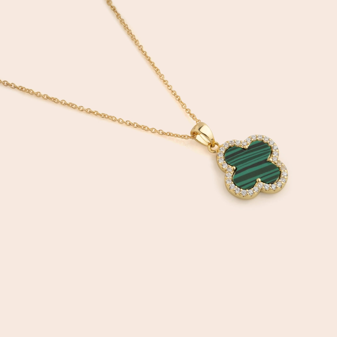 Green Clover CZ Necklace - Gemlet